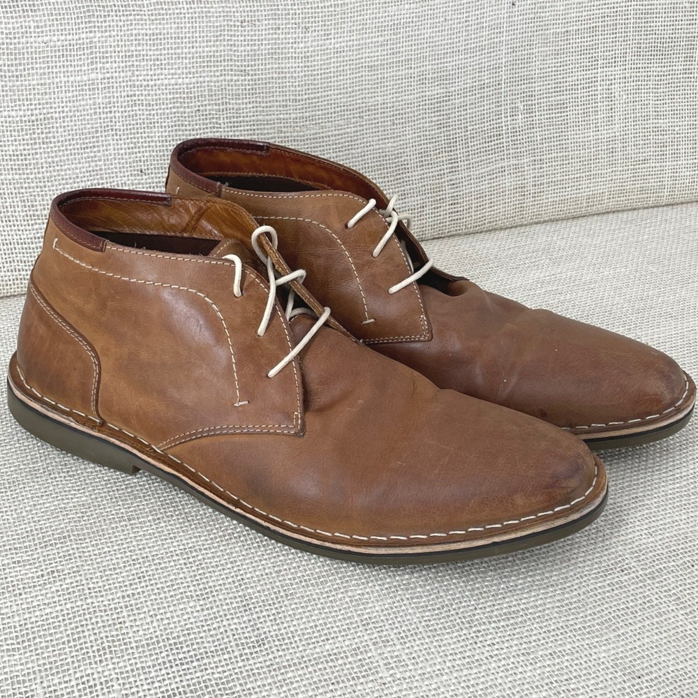Steveโ Madden Heston 217 Mens Tan Leather Chukka Desert Boots Size 11